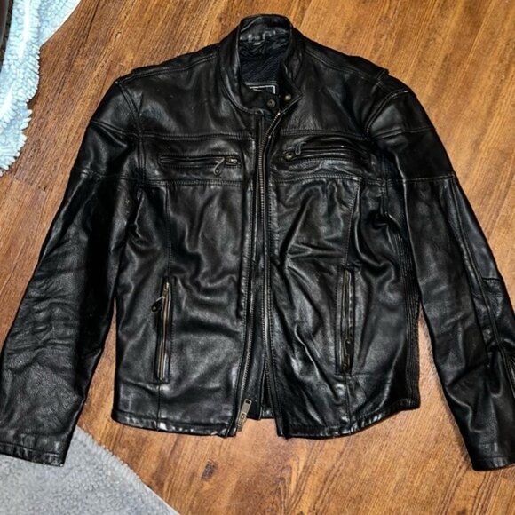 Vintage Zony Inc Heavy Duty Genuine Leather Motorcycle Jacket Size M - Picture 4 of 15
